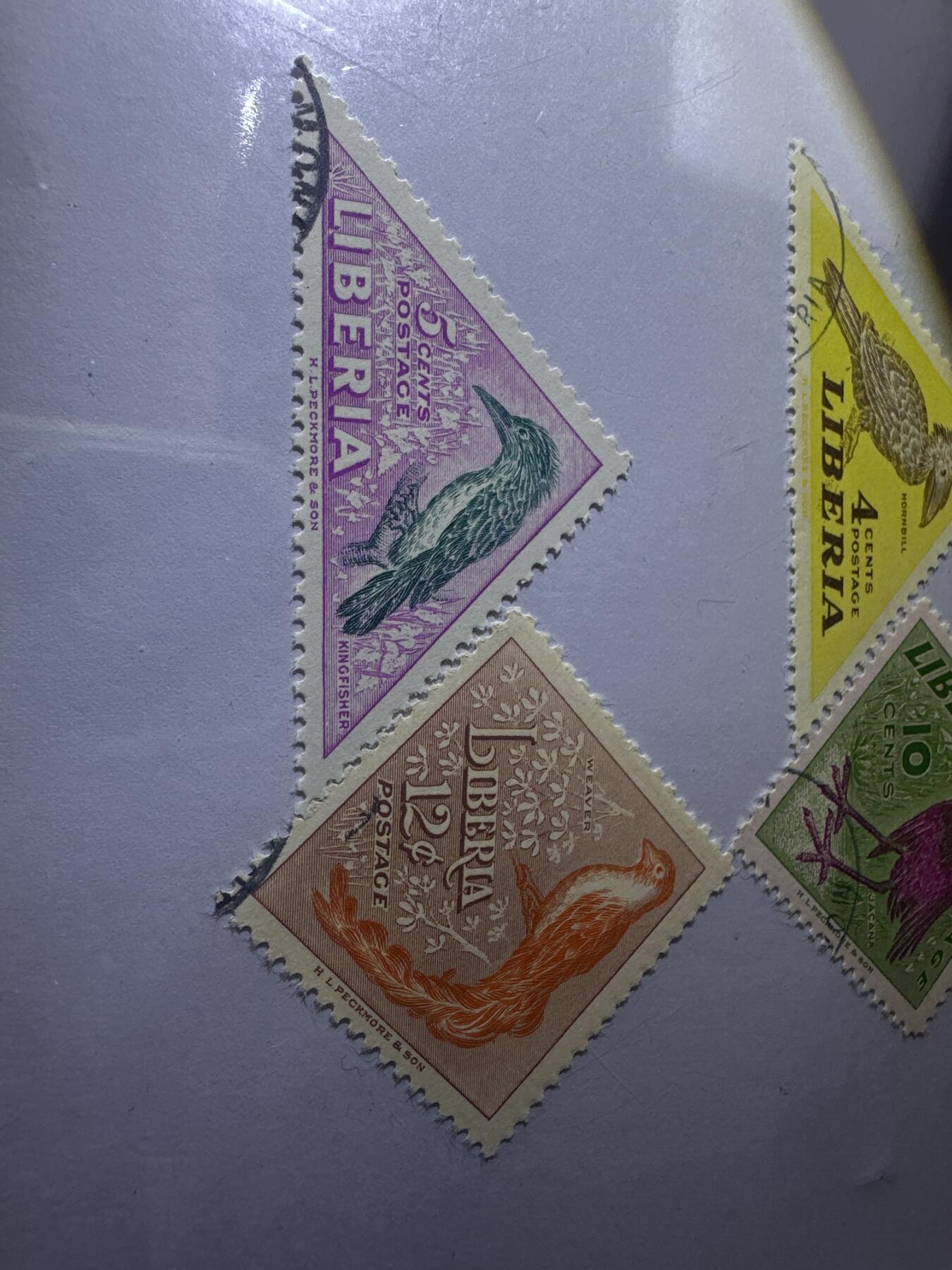 12.6邮票专场 利比里亚1953年鸟类6全雕刻版