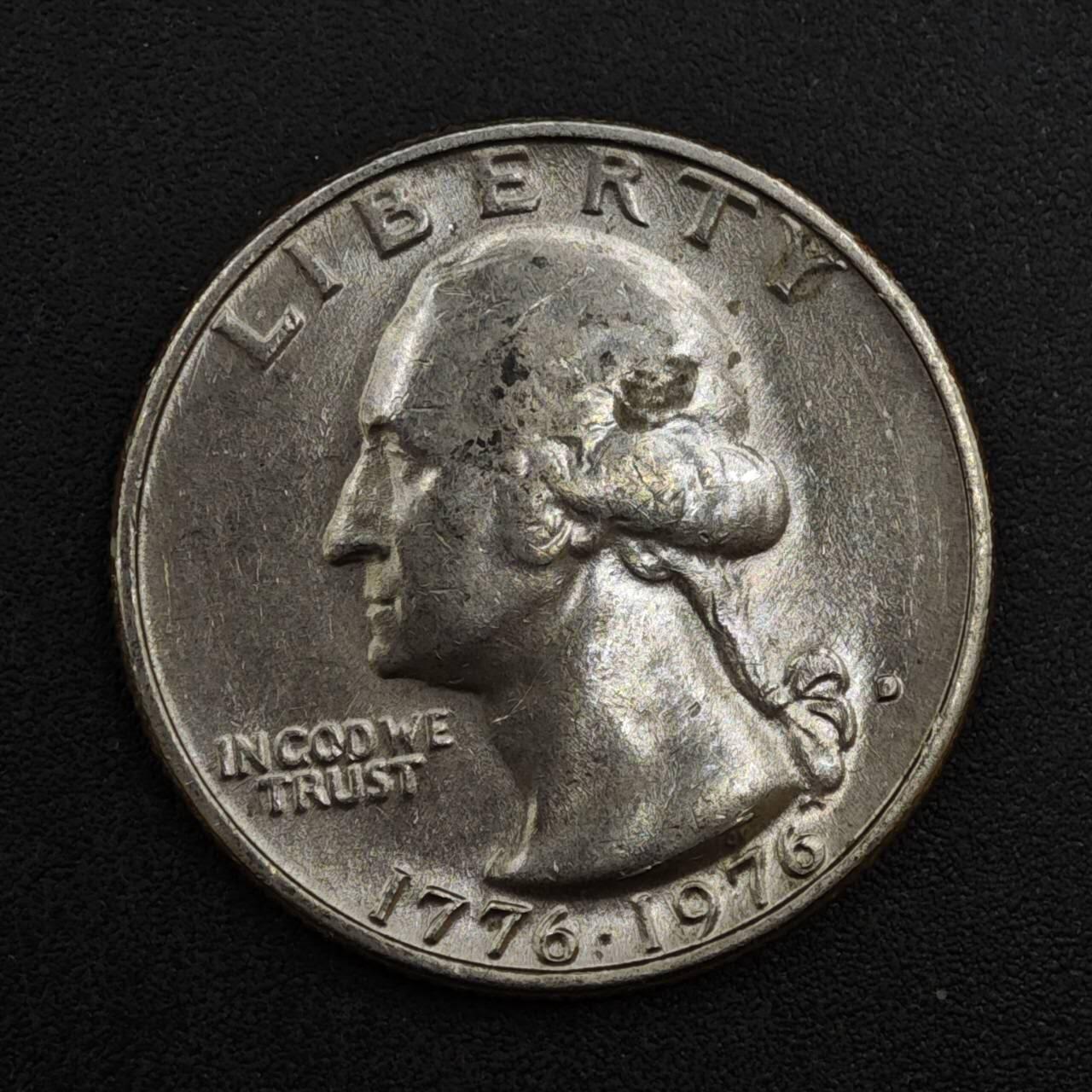 【淘币小摊】实时拍第八百一十八拍   散币小银币场   满百包邮可预留二周 每周一统一发货   美国1976年建国200周年25分纪念币