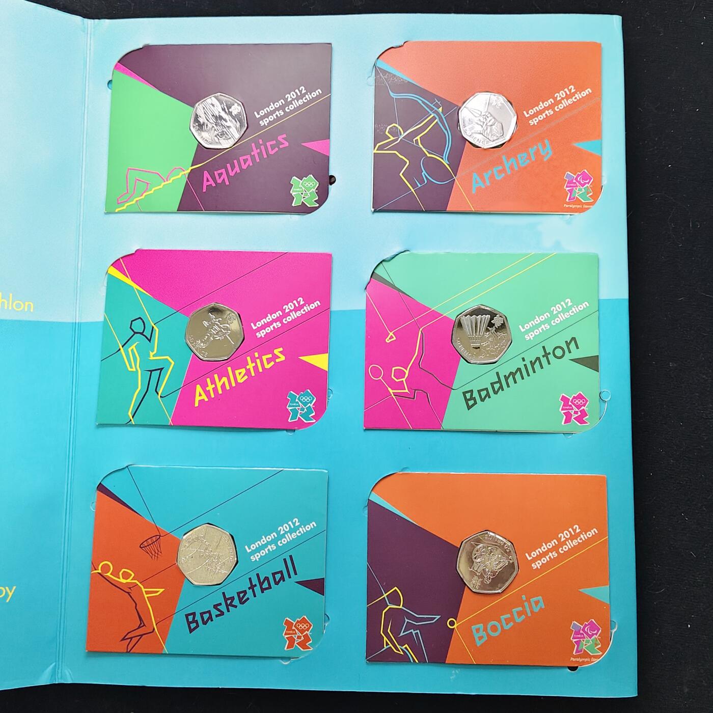【全场包邮】纯粹捡漏拍483场（免费代拍第20场） 英国2012年50便士伦敦奥运会纪念币官方29枚卡装全套