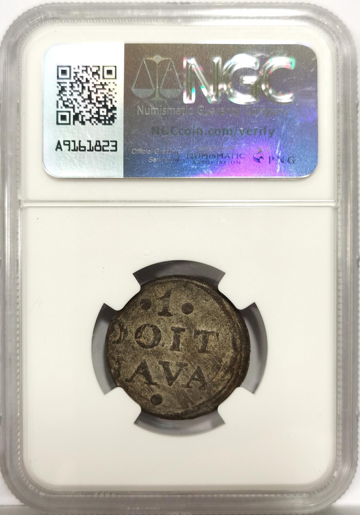 博洋堂世界钱币拍卖第150期（全场包邮） NGC MS62 英属东印度公司爪哇岛1814年1杜伊特，常见通货品相，高分非常难，评级记录仅有2枚更高