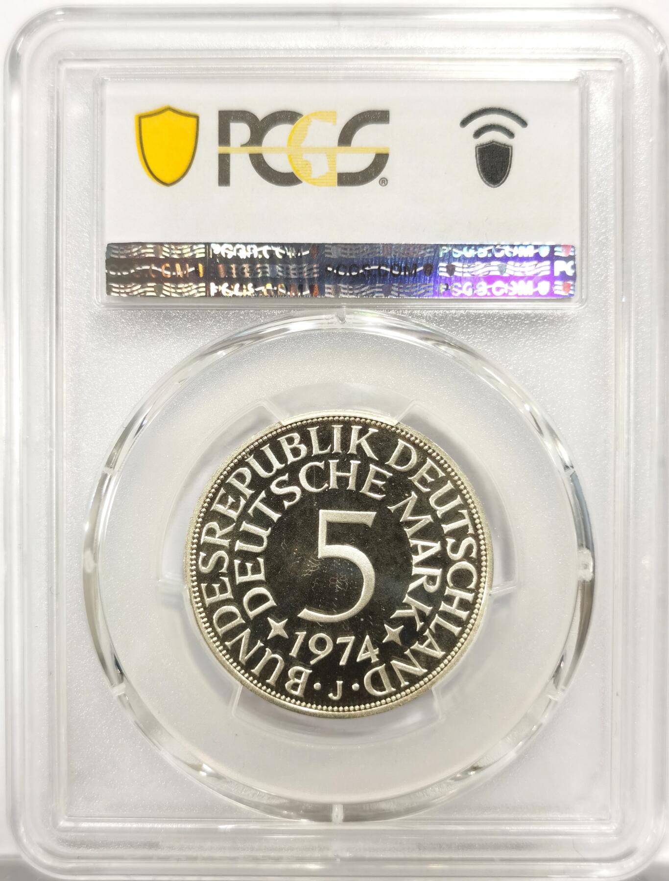 博洋堂世界钱币拍卖第150期（全场包邮） PCGS PR69DCAM 联邦德国1974年J厂精制5马克银币，冠军分