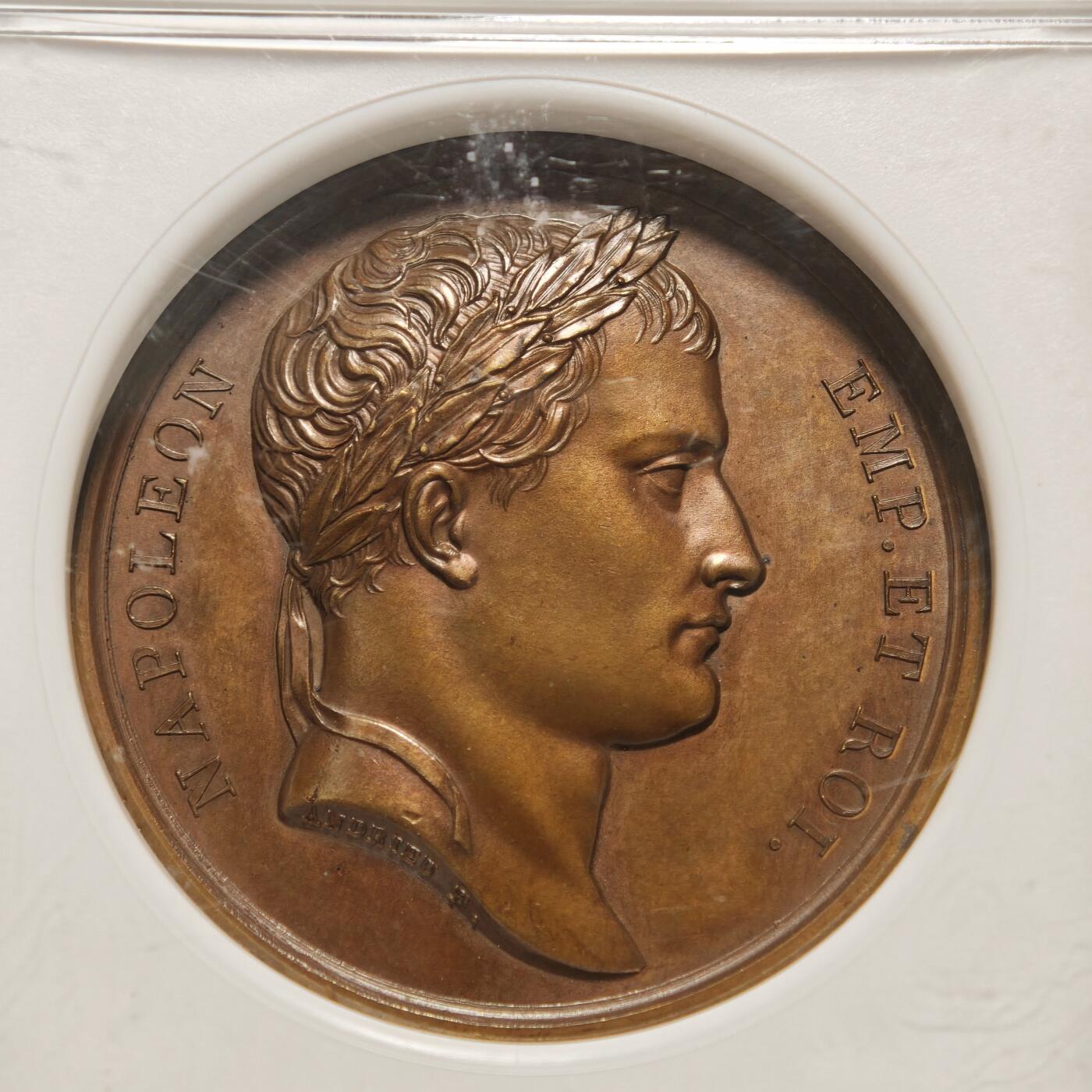 【德藏】世界币章拍卖第156期（拍品征集中~欢迎藏友联系） 1812年 法国拿破仑一世横渡伏尔加河高浮雕纪念铜章 NGC MS64BN 亚军分 仅1枚更高 包浆温润 浮雕感十足