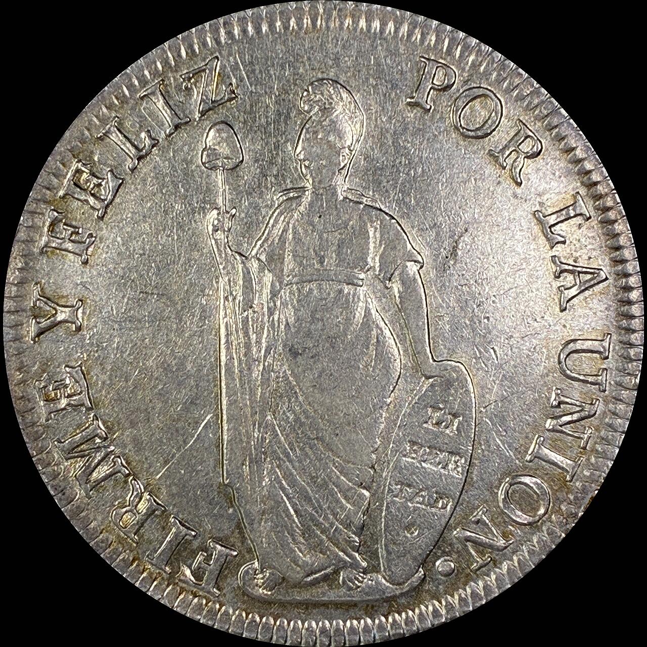 【雨安】【直播拍卖】【世界币章118期-裸币】2025-12-05 周五 19:30 保真 [裸币各国] Peru 秘鲁 8里亚尔 1834年