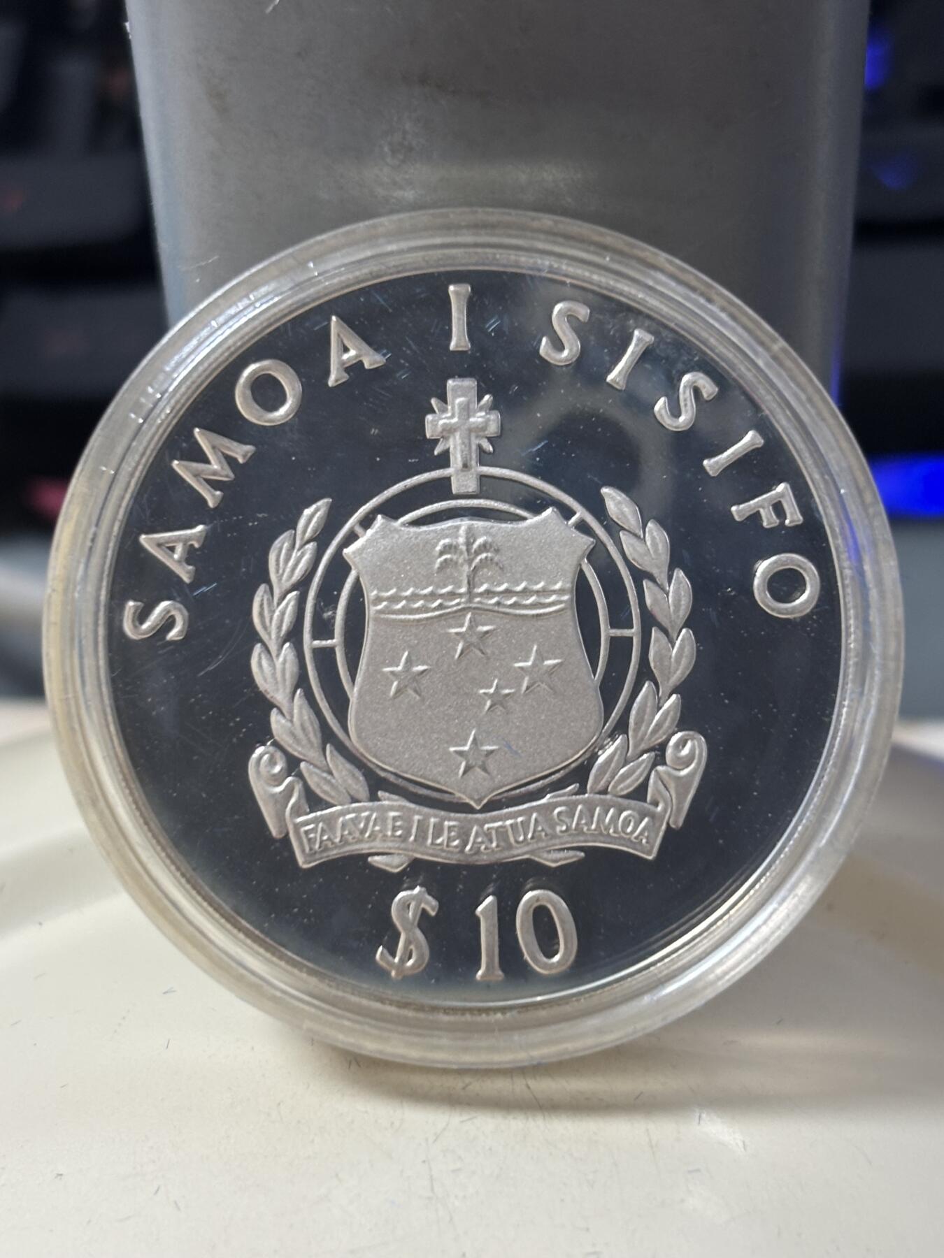 第184期拍卖 萨摩亚1980年威廉·索尔夫10美元银质精制币带盒，925银，31.47克银价404