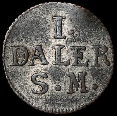 修遠堂世界钱币第九十六期 - 1715年瑞典紧急时期1 DALER 带藏家手写标签 3.42g