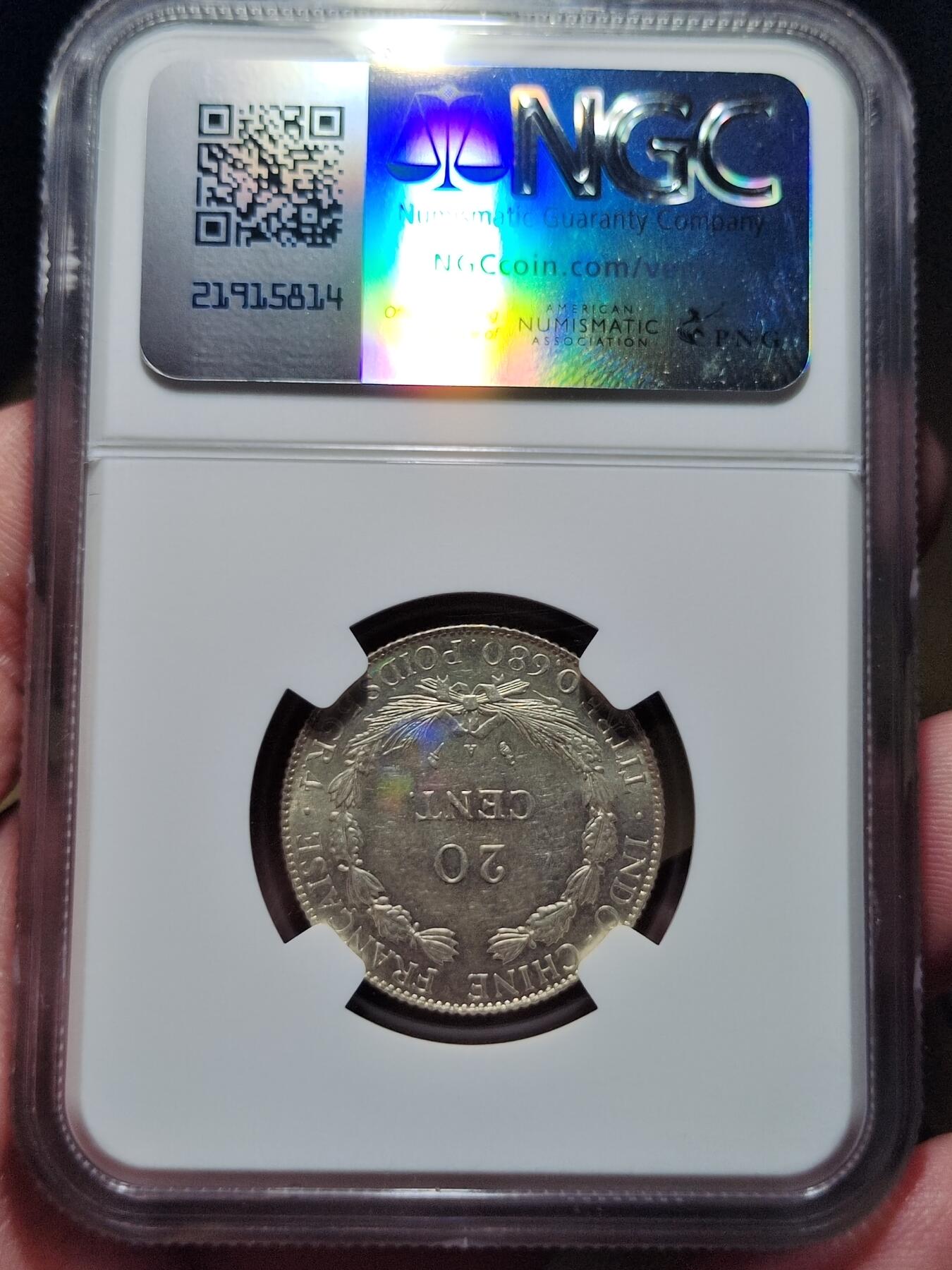 中外钱币第六场 NGC-MS63法属印支1930年坐洋二角