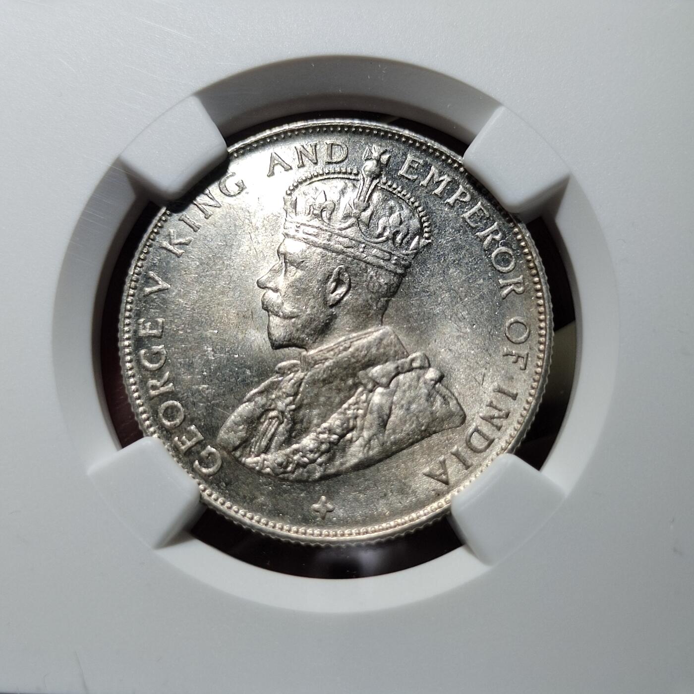 中外钱币第六场 NGC-MS62英属海峡1920年50分