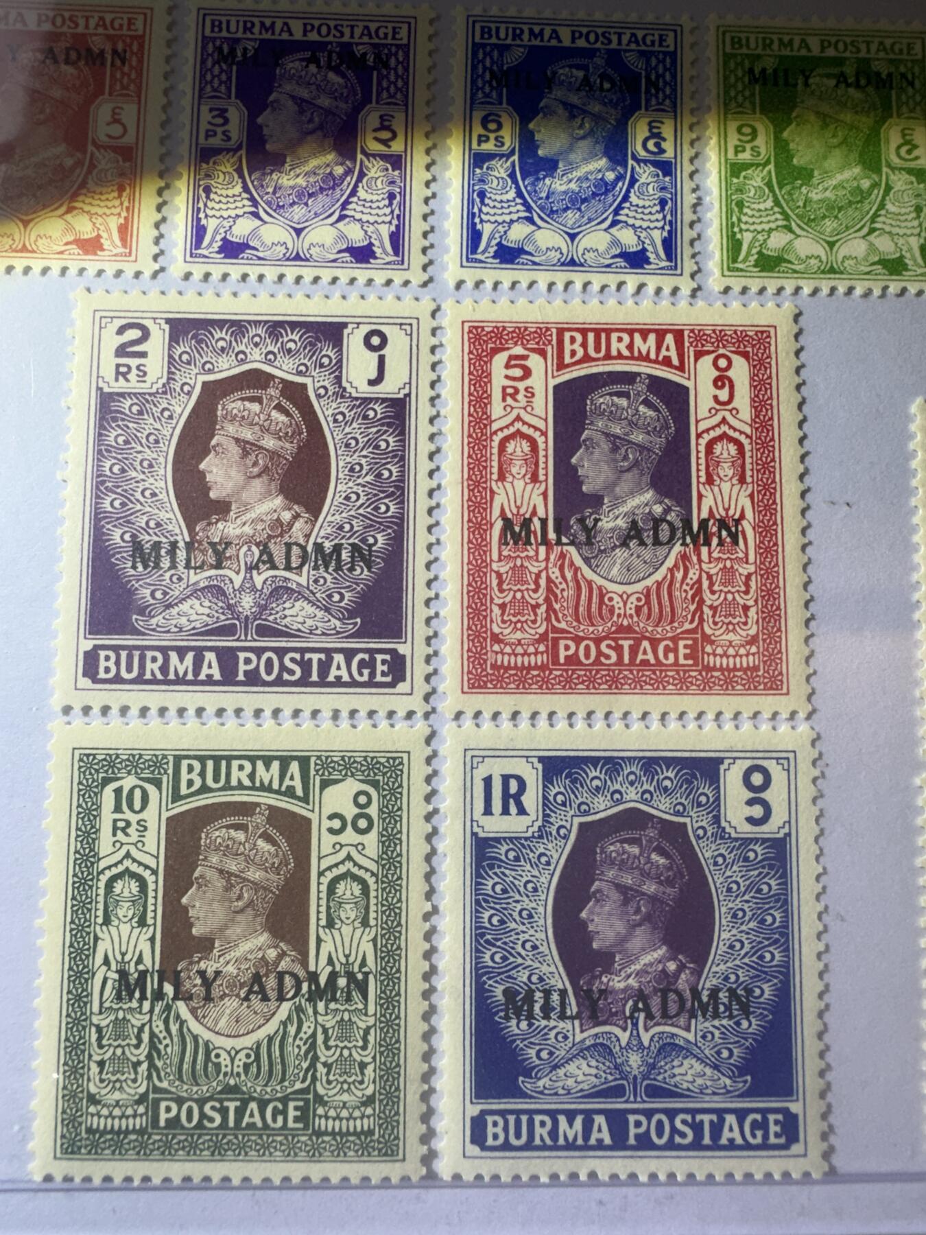 12.6邮票专场 英属缅甸 乔治六世 雕刻板复刻16枚