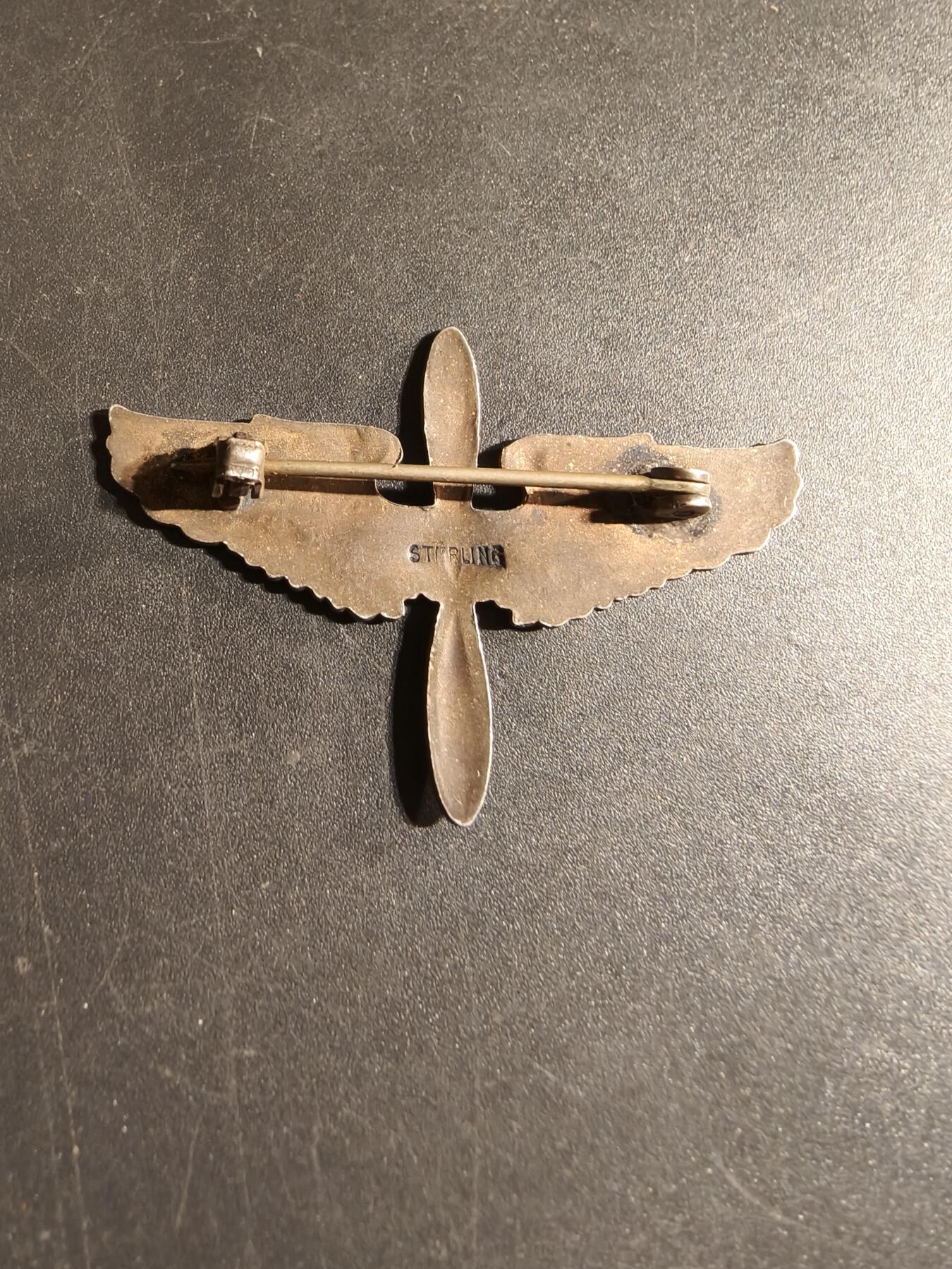 老王徽章第168期 美国二战陆军航空兵飞行员证章    925银镀金    1.75英寸