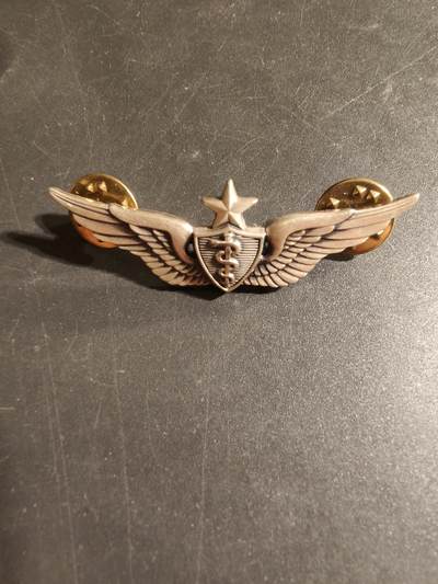 老王徽章第168期 - 美国空军军医中级技能章 925银 2英寸