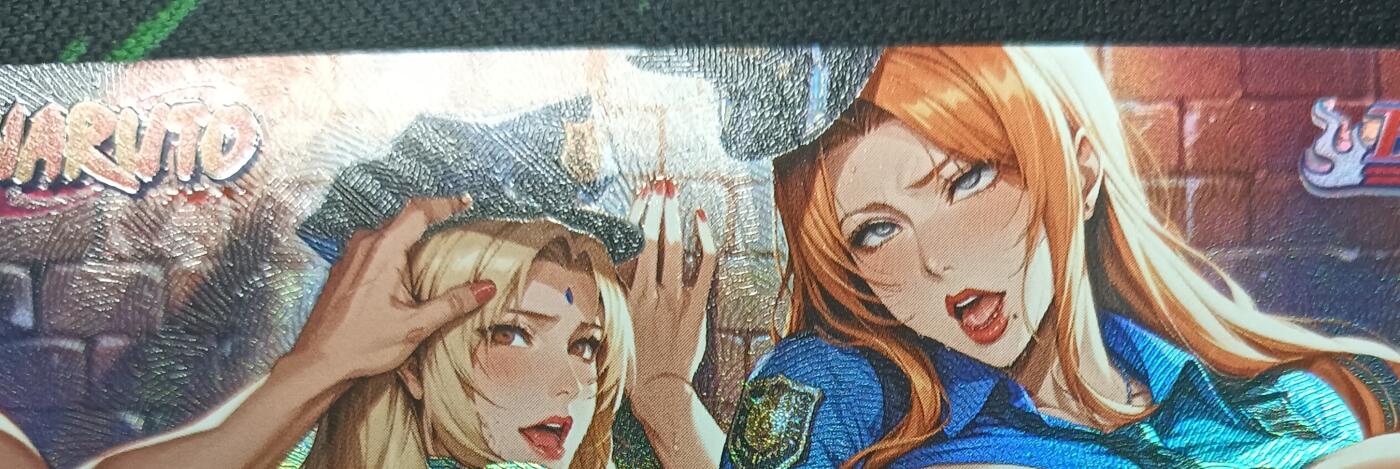 花开卡拍第53期（12月28号周日截拍，品控勿拍!!!拍品不寄存，运费5元，自制卡难免瑕疵，可能存在轻微撞角爆边等出厂瑕疵，品控介意勿拍！） 火影死神联动 纲手乱菊 艺术卡 彩闪