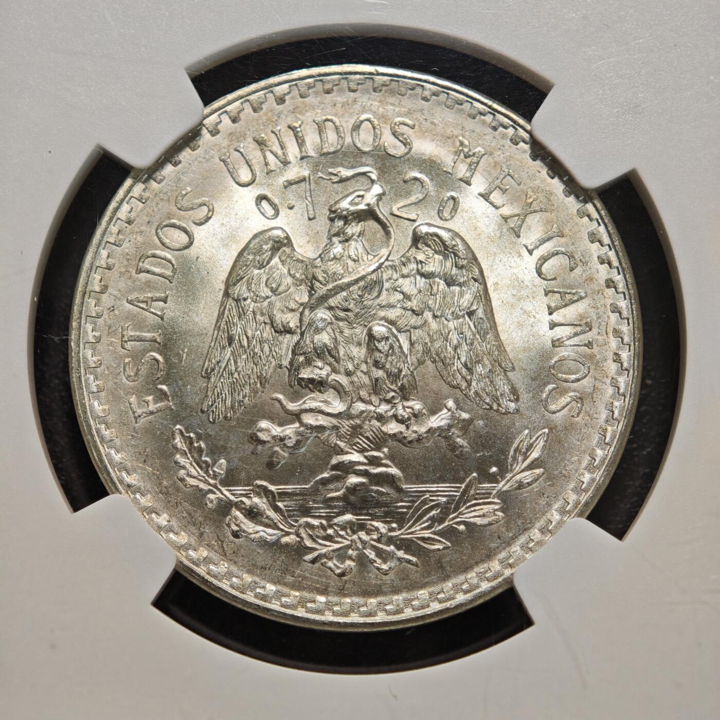 【德藏】世界币章拍卖第156期（拍品征集中~欢迎藏友联系） 1944年 墨西哥1比索银币 NGC MS66 原光犀利