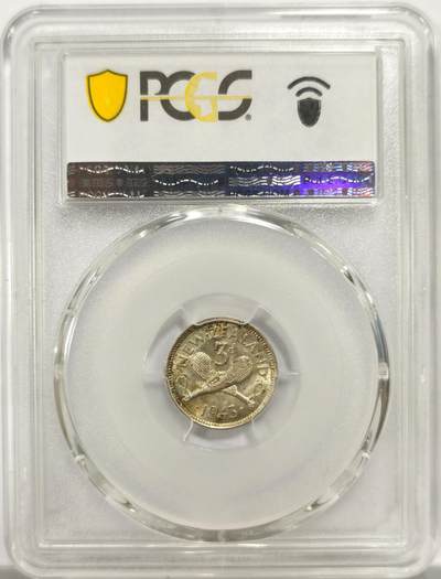 博洋堂世界钱币拍卖第150期（全场包邮） PCGS MS65 英属新西兰1943年乔治六世3便士银币