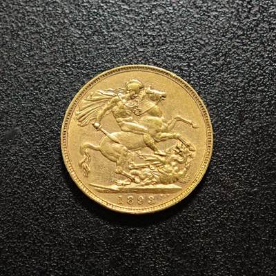 【德藏】世界币章拍卖第156期（拍品征集中~欢迎藏友联系） - 1893年 英国索维林金币 917金 原味状态 直径约：21.9mm；重约：8g