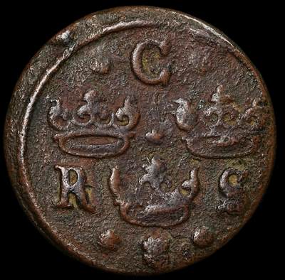 修遠堂世界钱币第九十六期 - 1634年瑞典1/4欧尔 带藏家手写标签 8.99g