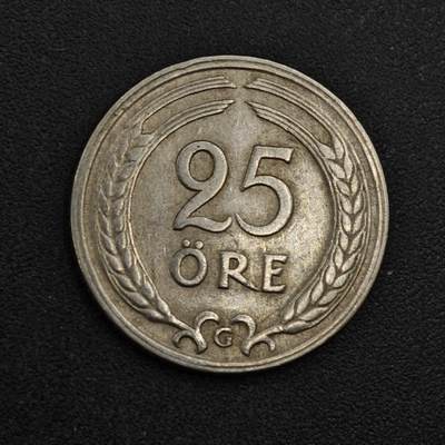 【淘币小摊】实时拍第八百一十八拍   散币小银币场   满百包邮可预留二周 每周一统一发货   - 瑞典1941年25欧尔镍币