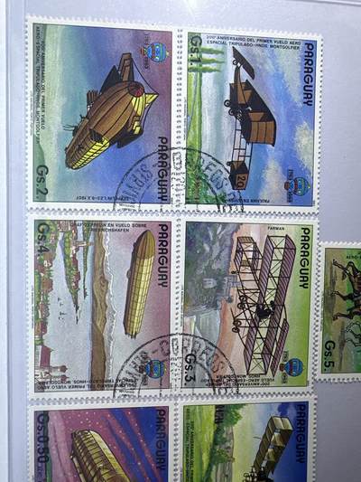 12.26邮票专场 巴拉圭1983年航空发展史7全