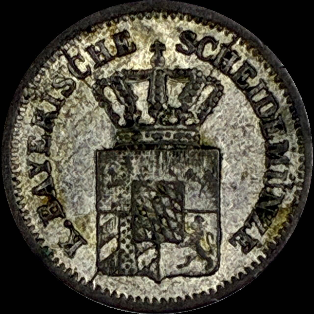 【雨安】【直播拍卖】【世界币章118期-裸币】2025-12-05 周五 19:30 保真 [裸币德国] Germany 德国 德意志 1克鲁泽 银币 1862年