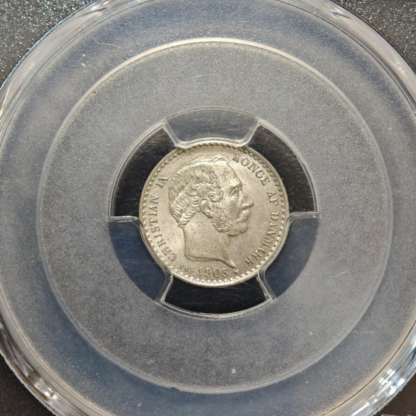 【德藏】世界币章拍卖第156期（拍品征集中~欢迎藏友联系） 1903年 丹麦克里斯蒂安九世10欧尔银币 PCGS MS65 亚军分 原光十足