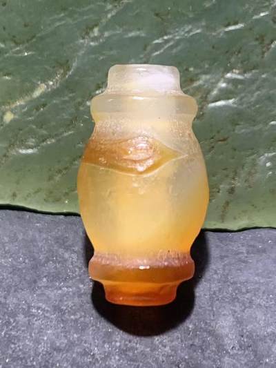 精美高玉化天眼纹风化缠丝玛瑙灯笼珠一颗 - 精美高玉化天眼纹风化缠丝玛瑙灯笼珠一颗