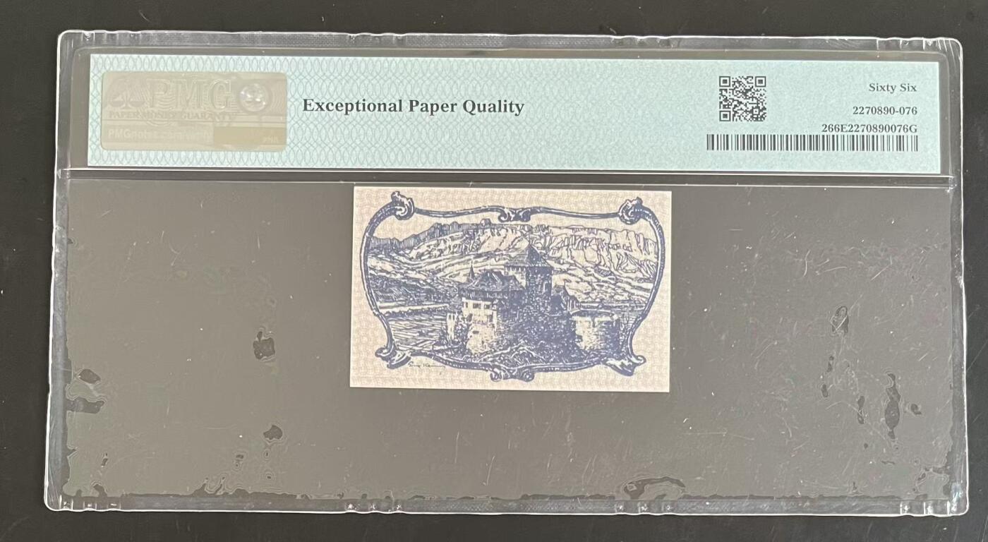 《外钞收藏家》第五百九十一期（畅拍场）（本平台长期征集拍品、欢迎藏友们联系合作） 1920年列支敦士登20赫勒 PMG66