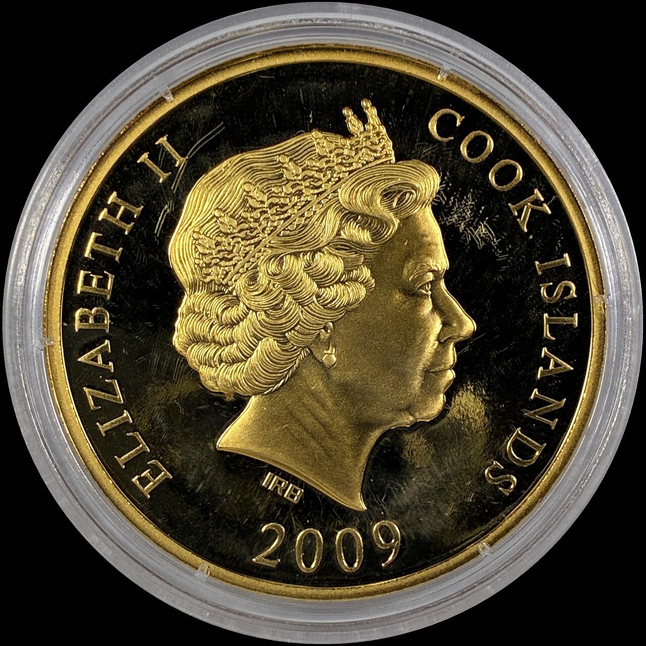 【雨安】【直播拍卖】【世界币章118期-裸币】2025-12-05 周五 19:30 保真 [现代裸币] Cook Island 库克群岛 1元 2010年 德国霍尔斯滕门 塑料盒子有破损