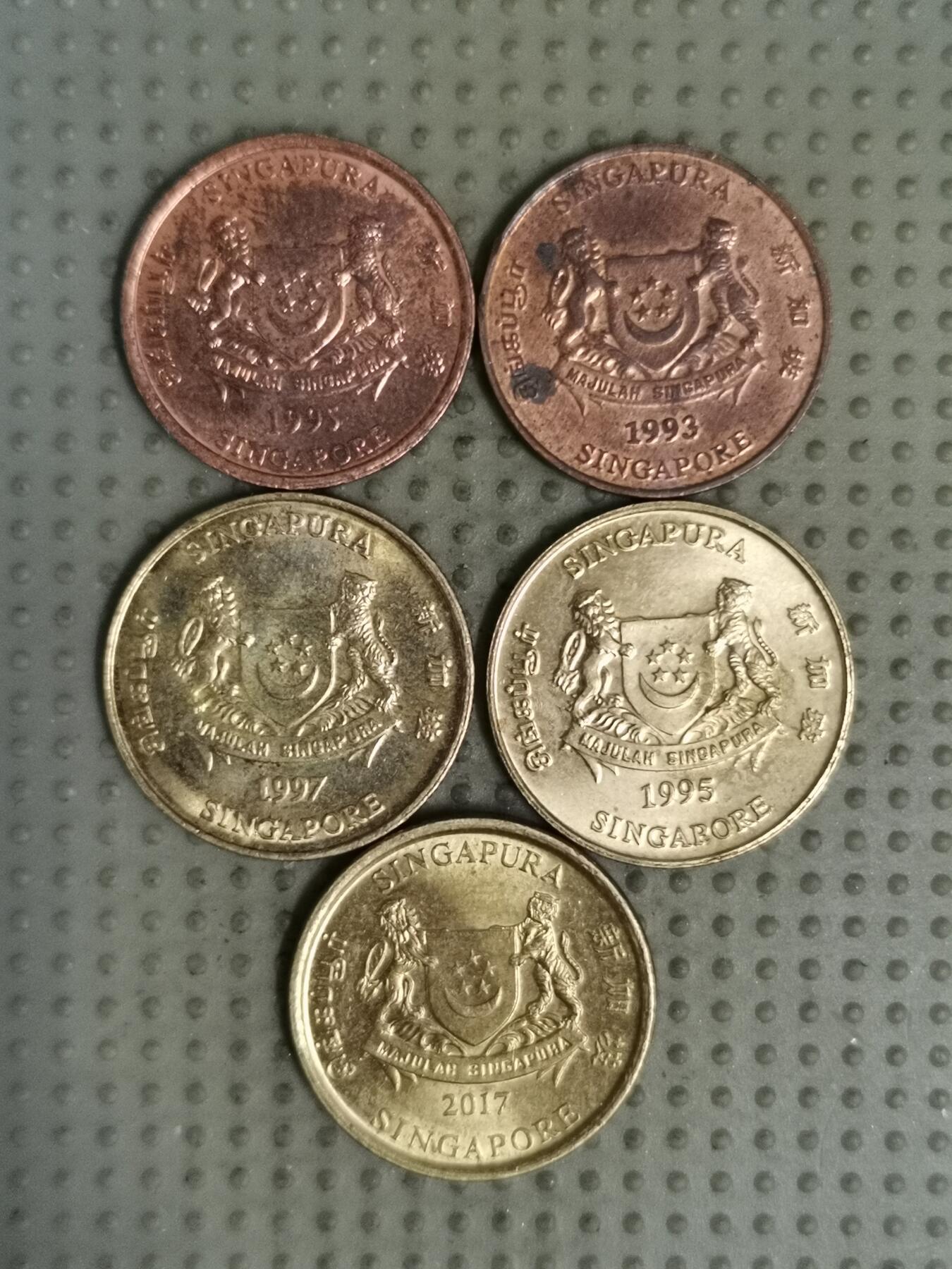 2025年第132场各国散币拍卖（总第132场） 新加坡5枚