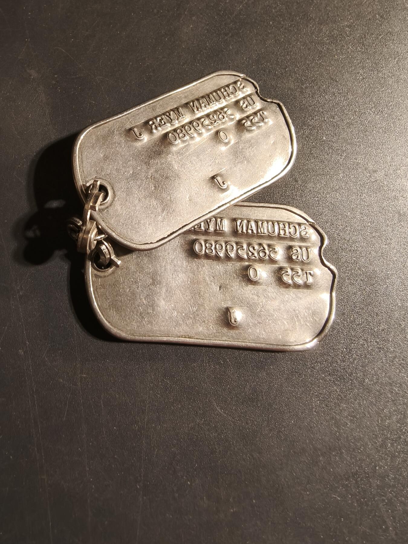 老王徽章第168期 美军狗牌一组     50年代版本    犹太教