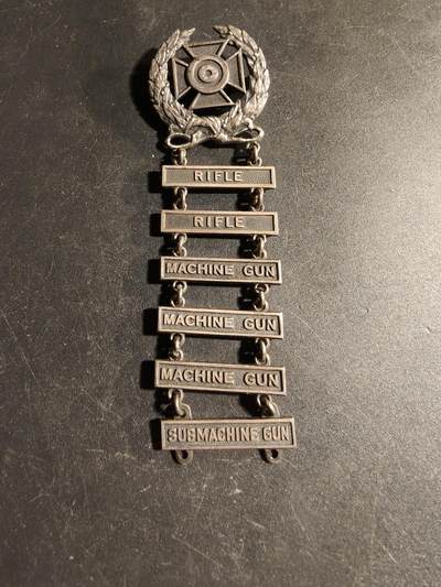 老王徽章第168期 - 美国二战步兵射手技能章    925银     机枪、轻机枪、步枪等勋条     22.5g