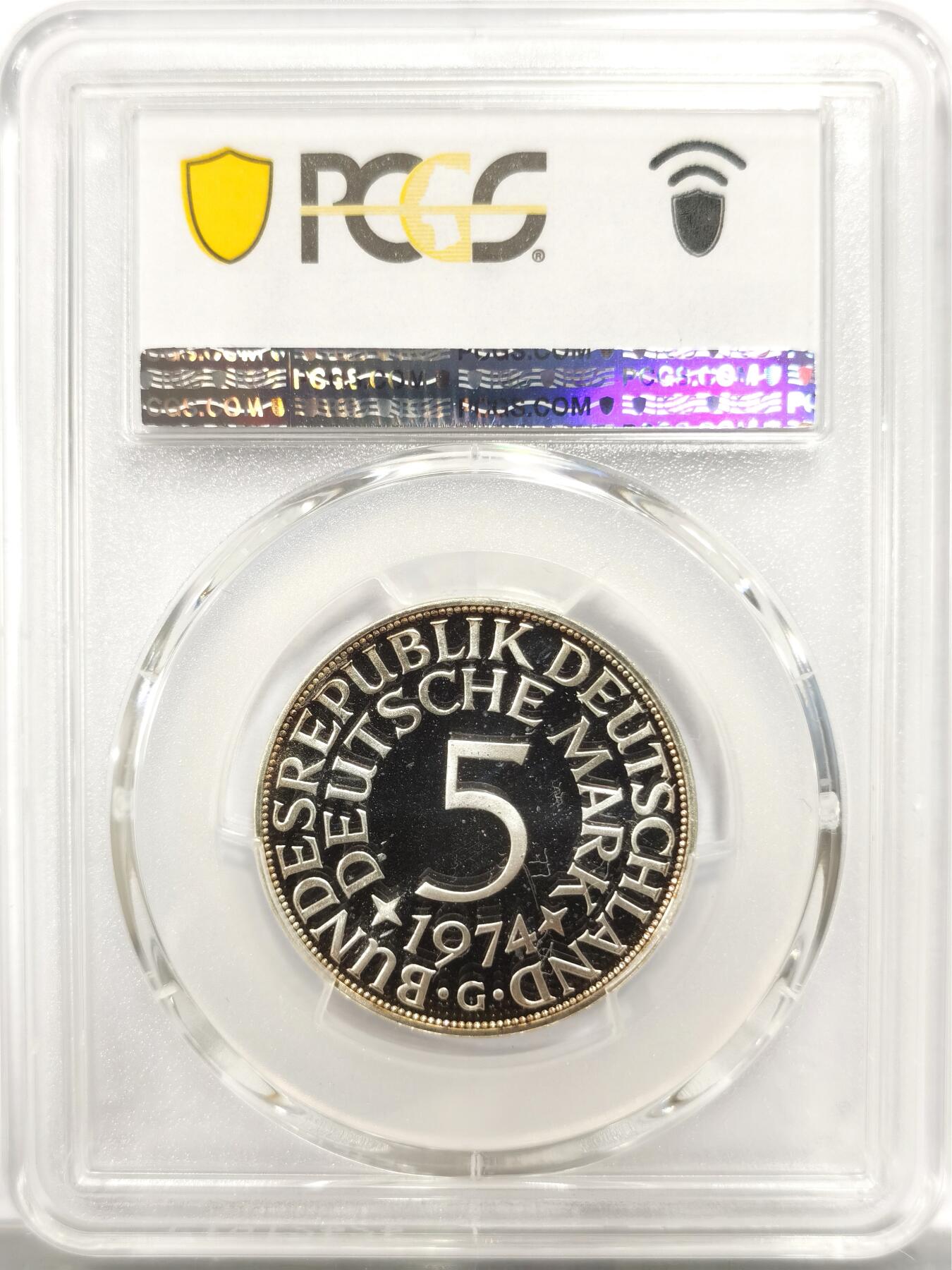 博洋堂世界钱币拍卖第150期（全场包邮） PCGS PR68DCAM 联邦德国1974年G厂精制5马克银币，唯一亚军分，仅有1枚更高