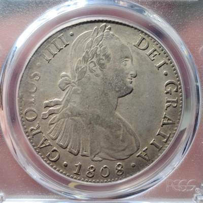 中外钱币第六场 - PCGS-AU50西属墨西哥1808年双柱8R