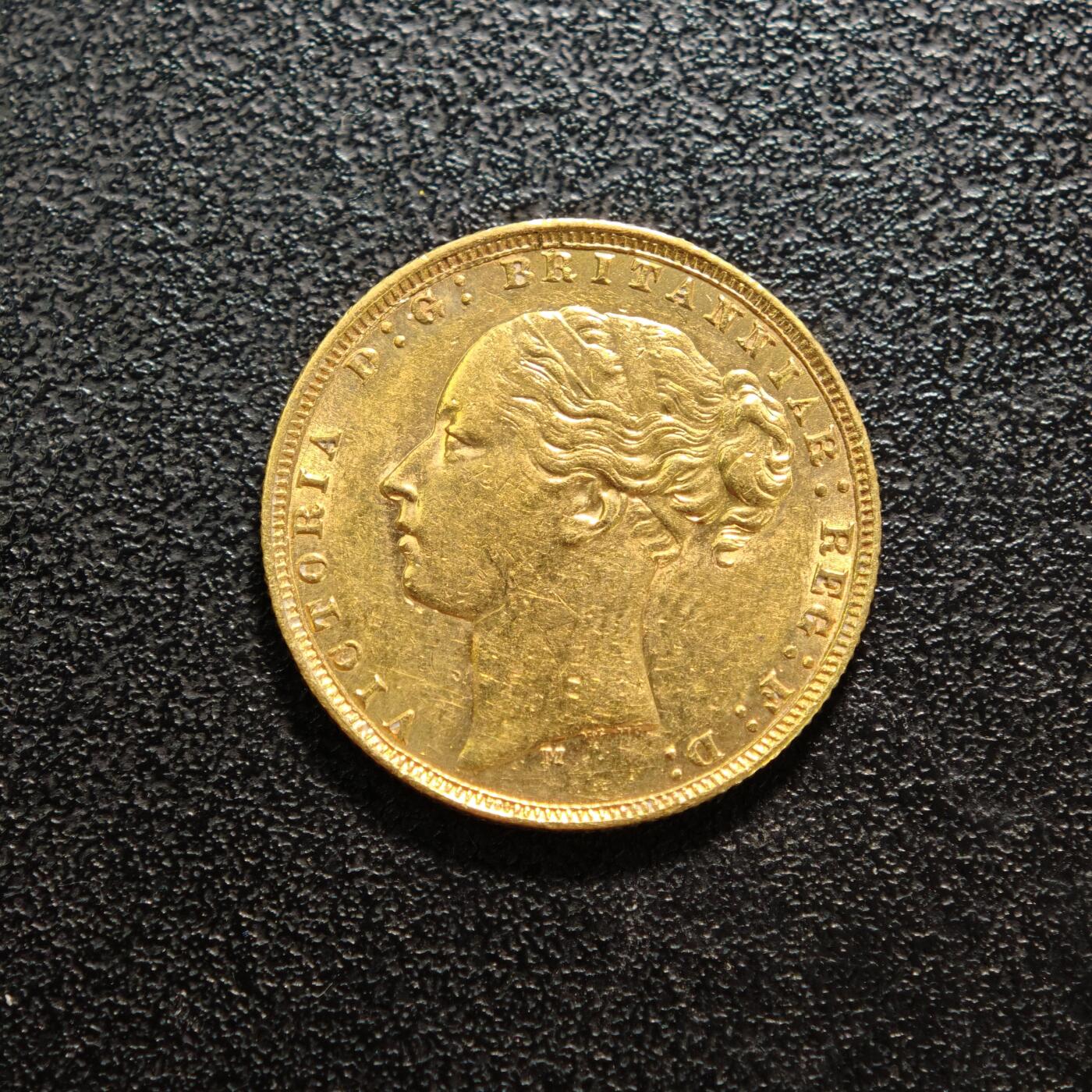 【德藏】世界币章拍卖第156期（拍品征集中~欢迎藏友联系） 1877年 英国索维林金币 917金 原光十足  直径约：22mm；重约：8g