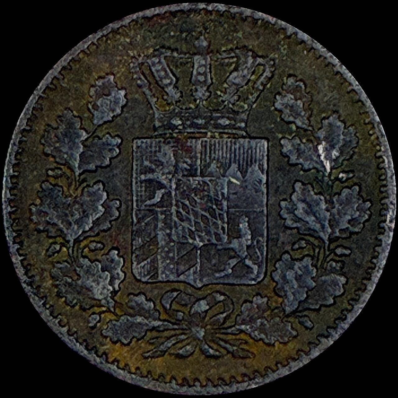 【雨安】【直播拍卖】【世界币章118期-裸币】2025-12-05 周五 19:30 保真 [裸币德国] Germany 德国 德意志 巴伐利亚 1芬尼 1858年