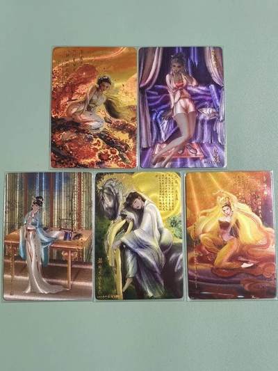 光影卡牌第26期，各家亲签，各家套卡，持续收拍品 - 权迎东水浒特卡5张，潘金莲2张＋李师师2张＋林娘子1张，全粗工艺