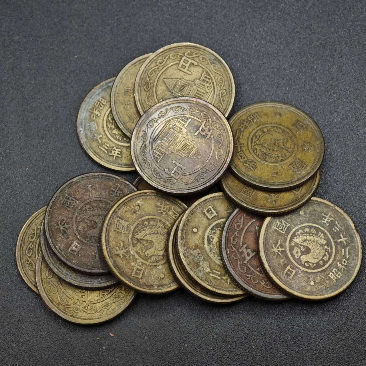 【淘币小摊】实时拍第八百一十九拍   散币场   满百包邮可预留二周 每周一统一发货   日本国会五円16枚