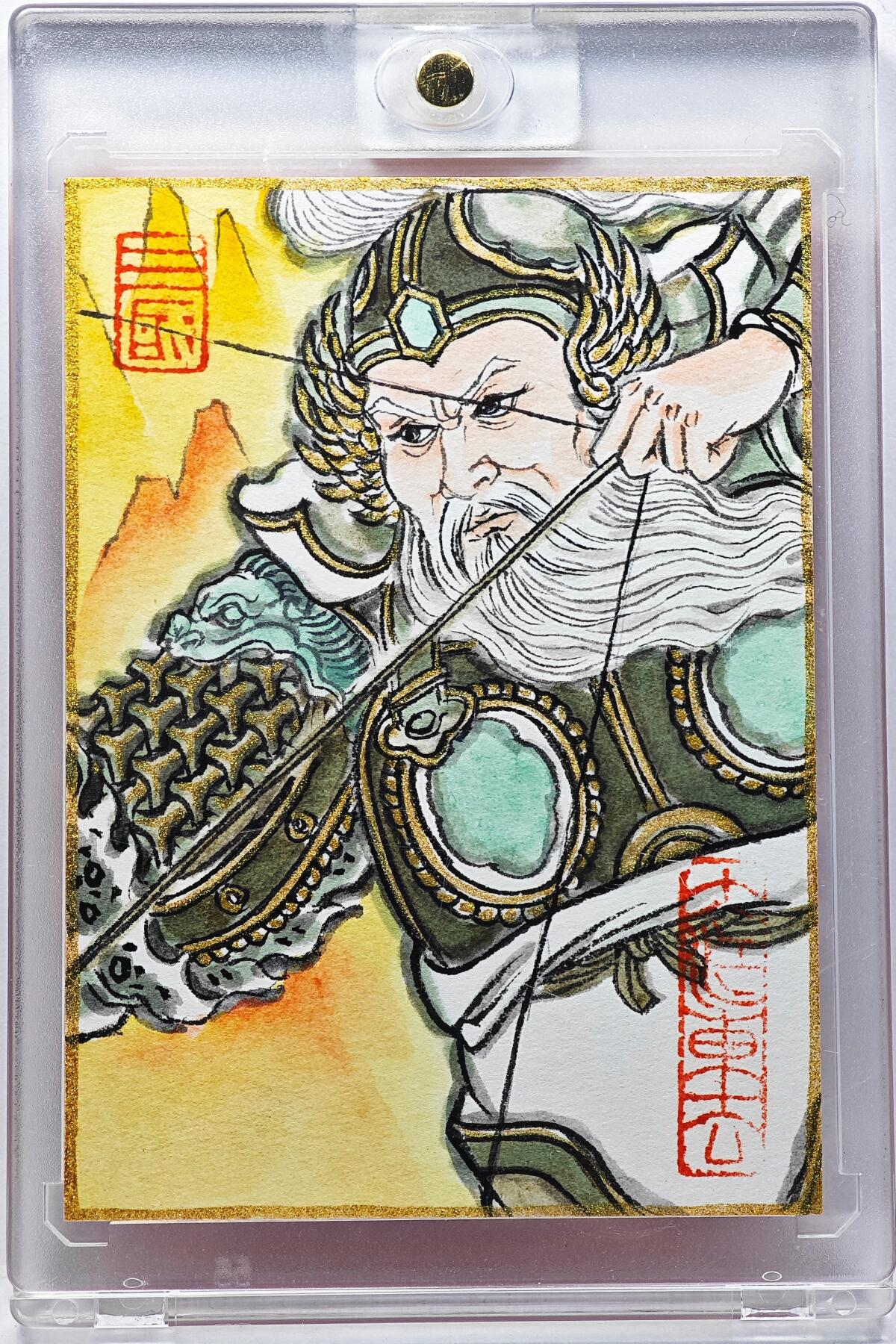 白泽拍卖卡牌手绘专场第29期（忽有故人心上过，回首山河已是秋） 2025 卢艺丰手绘卡 黄忠  卢艺丰签题 卡砖封装