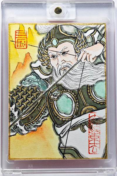 白泽拍卖卡牌手绘专场第29期（忽有故人心上过，回首山河已是秋） - 2025 卢艺丰手绘卡 黄忠  卢艺丰签题 卡砖封装