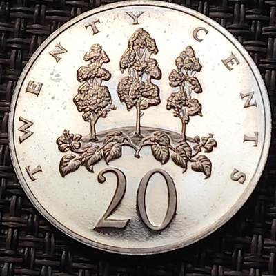 布加迪🐬～世界钱币(上海)🌾第 263 期 /  各国套币和散币 - 牙买加🇯🇲 1973年 20分 精致币