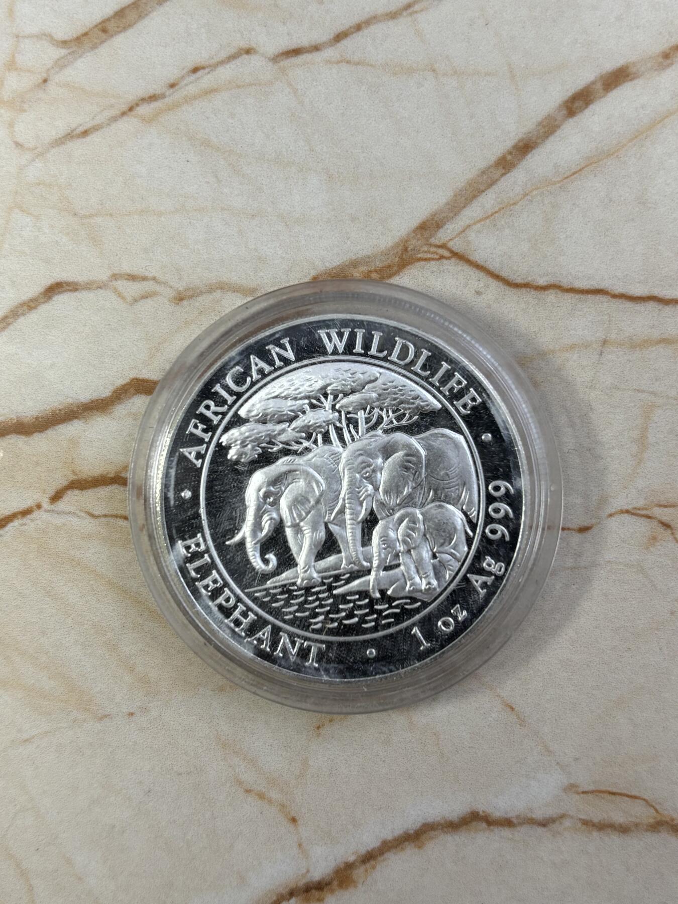 第184期拍卖 索马里2013年世界投资银币系列大象1盎司纪念银币，999银