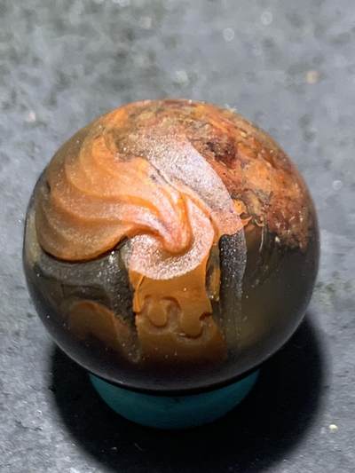 精美亚光战国红玛瑙手工俏色巧雕火烛珠一颗！ - 精美亚光战国红玛瑙手工俏色巧雕火烛珠一颗！