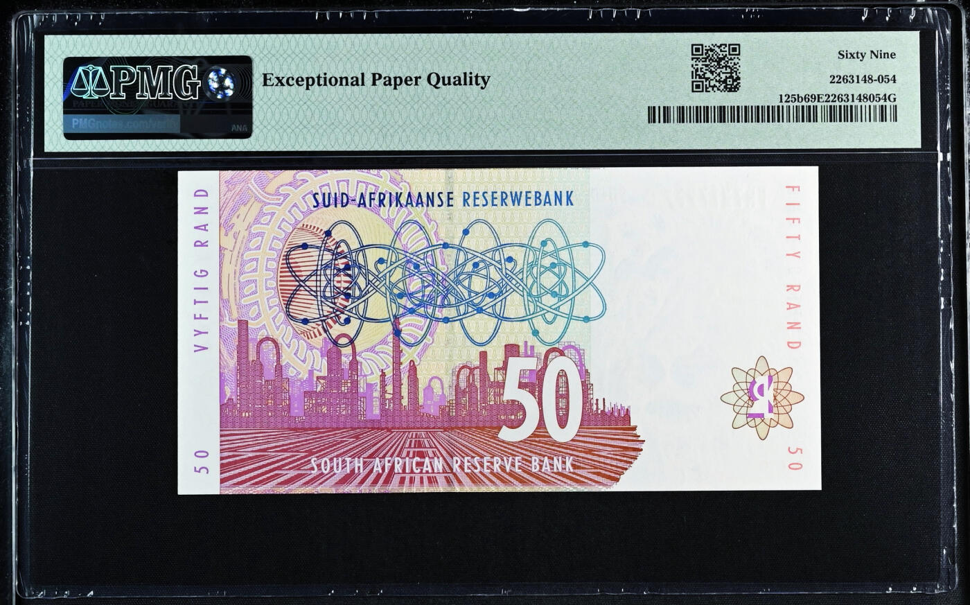 【Blue Auction】世界纸币精拍第759期——18级TOP拍卖/信誉/品质/专业/高效💫 【唯一冠军分 近全同7 老虎7】南非 1992年50兰特 狮子 PMG69EPQ 近满分 