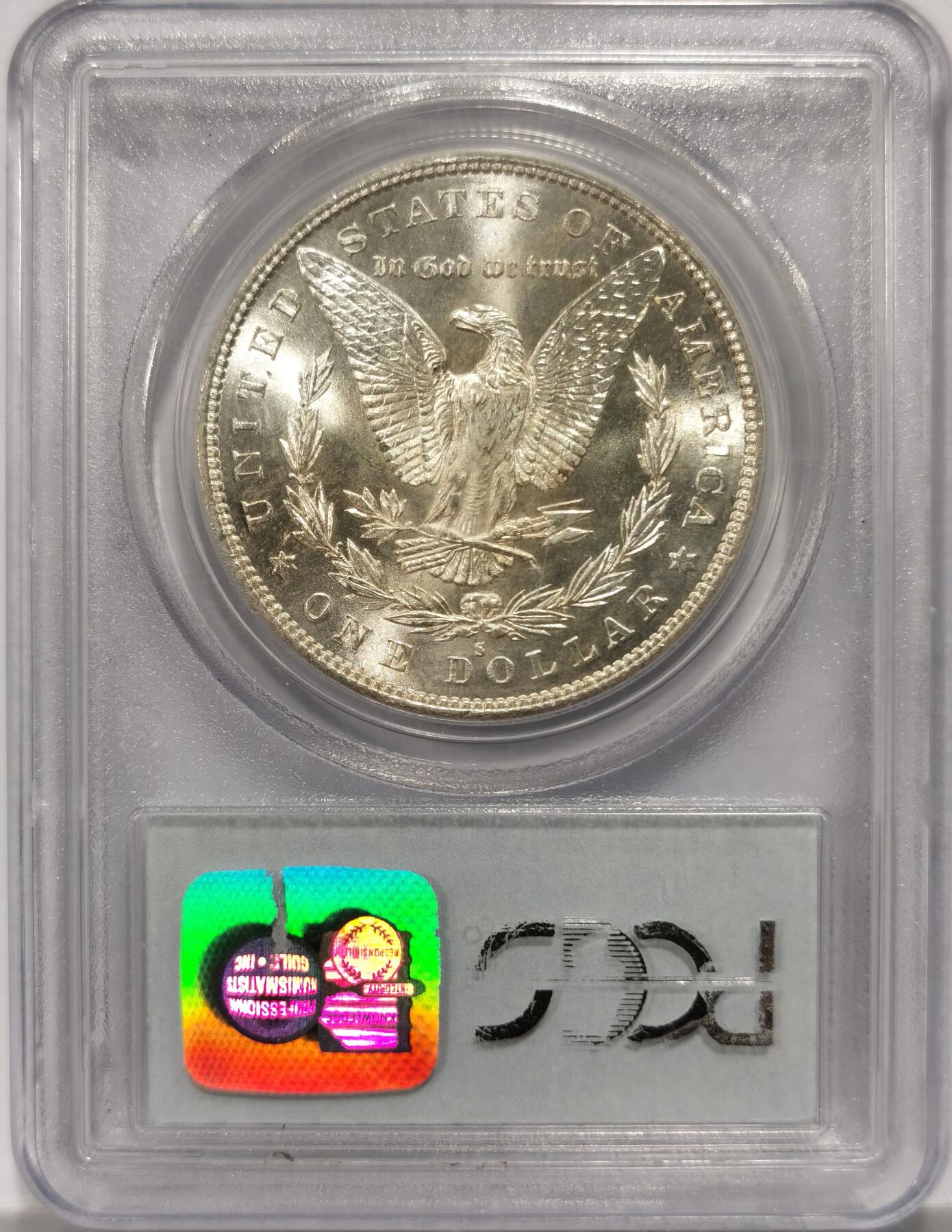 博洋堂藏家专场系列之美国钱币白金之夜专场②暨第152期（全场包邮）  PCGS MS67 美国1882 S 摩根 铸打精美 十字转光 高分难得