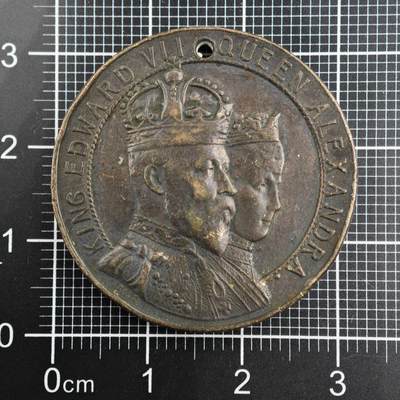 【淘币小摊】限时拍第八百二十三拍  纪念章场  满百包邮可预留两周  周一统一发货  -  英国1902年爱德华七世加冕纪念章