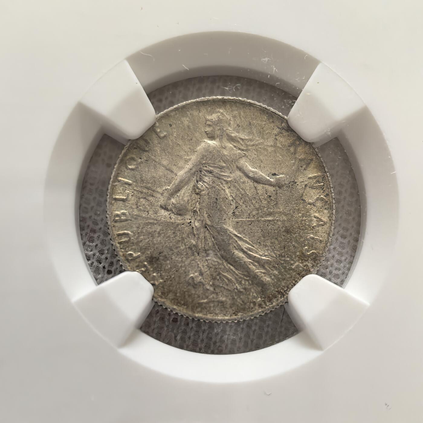 道一币馆币章第一百五十八场 NGC MS64 法国1915年播种女神50生丁银币