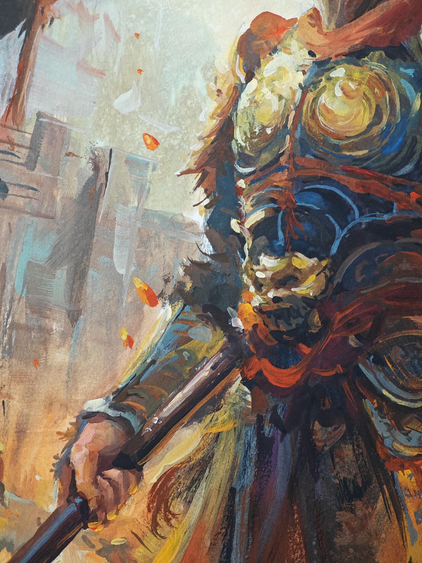 白泽拍卖卡牌手绘专场第29期（忽有故人心上过，回首山河已是秋） 2025 马哲帆手绘画 齐天大圣 尺寸：25.5cm*36.7cm 