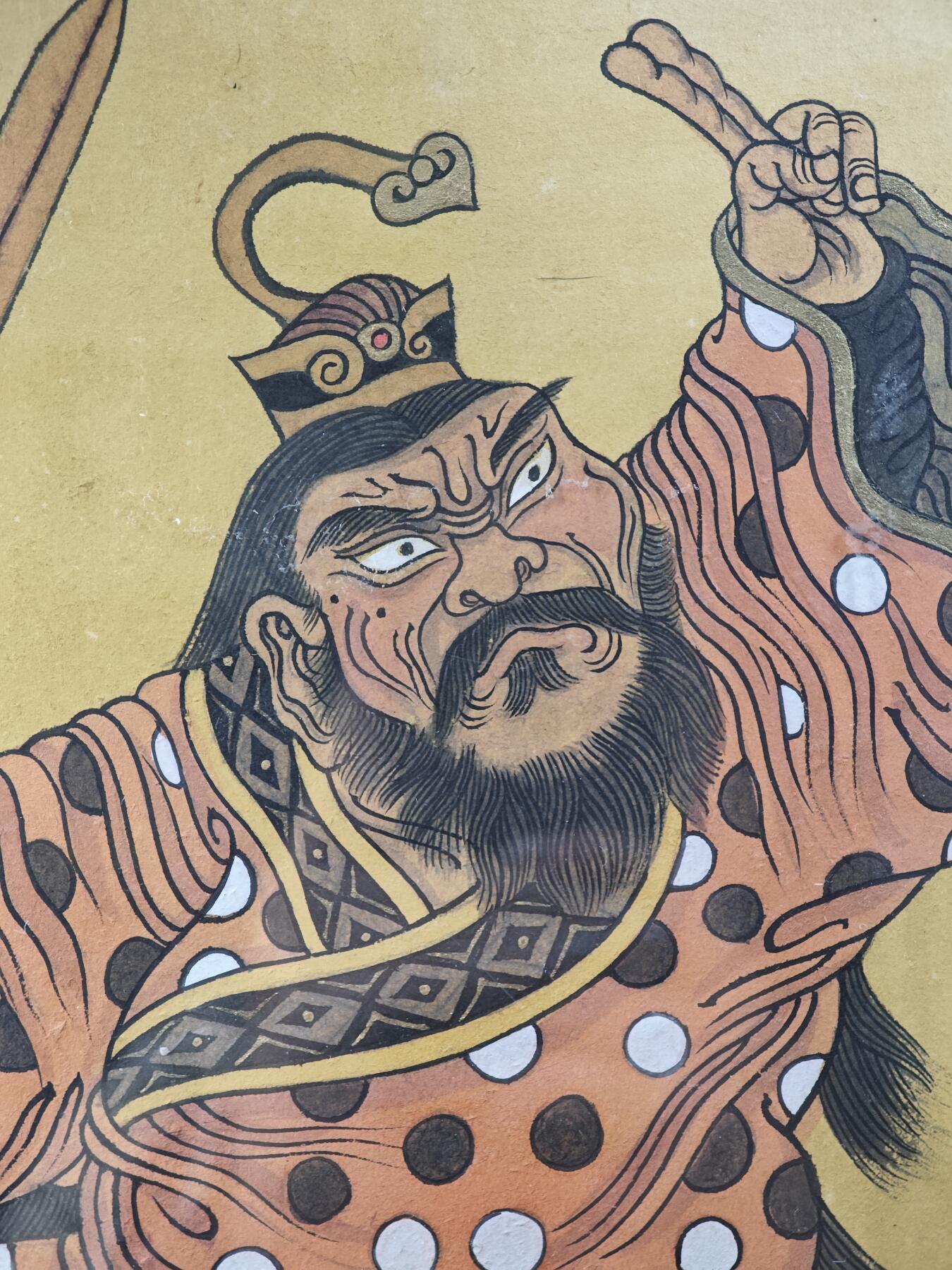 白泽拍卖卡牌手绘专场第29期（忽有故人心上过，回首山河已是秋） 2013 陈岱青手绘画 张道陵仙师 已装裱 尺寸：内28.7cm*26.7cm 外24cm*32.5cm 陈岱青亲签