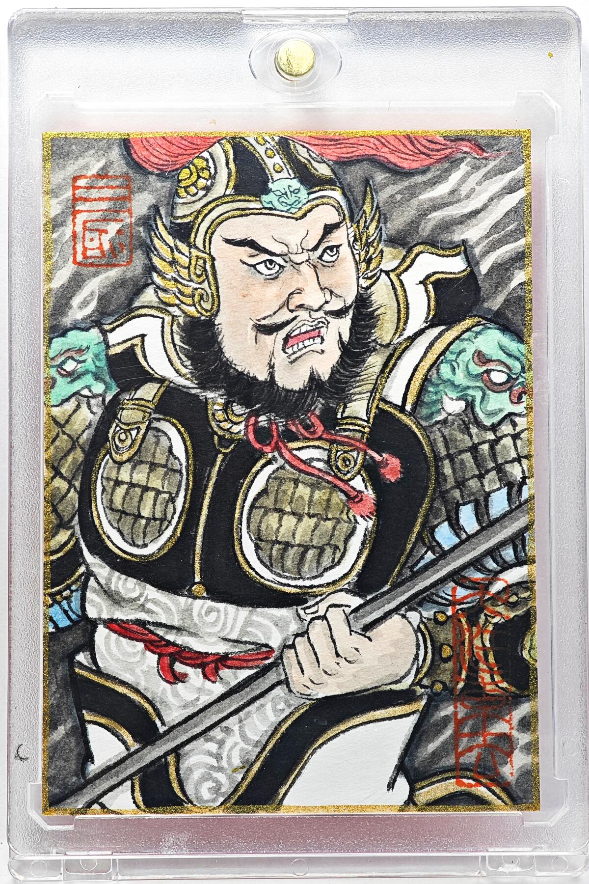 白泽拍卖卡牌手绘专场第29期（忽有故人心上过，回首山河已是秋） 2025 卢艺丰手绘卡 张飞  卢艺丰签题 卡砖封装