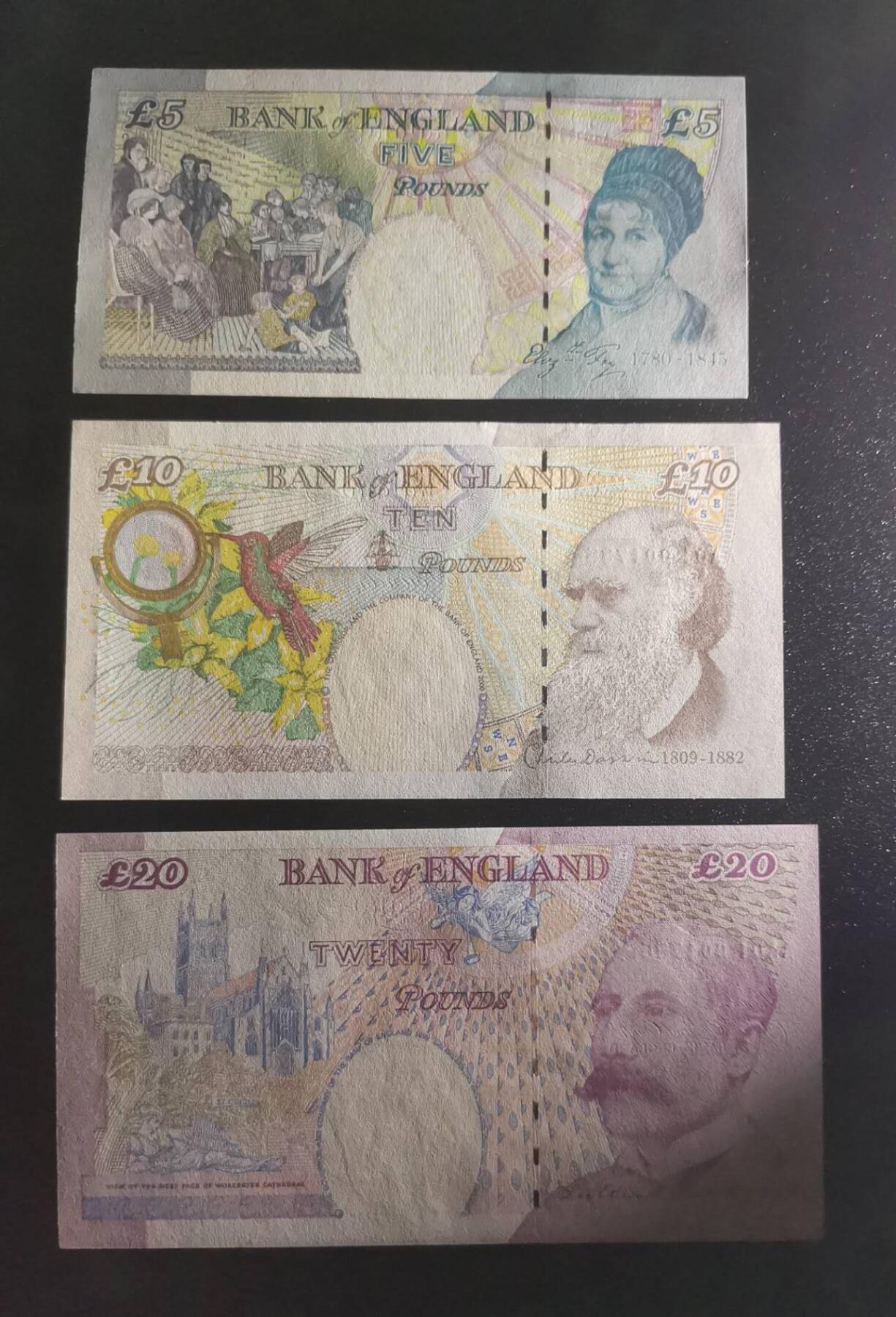 《艾美收藏》第223期-12.7周日外币畅拍 (3张首发冠全同)英国E序列再版HA01/AA 01首发冠全同千位1735号UNC