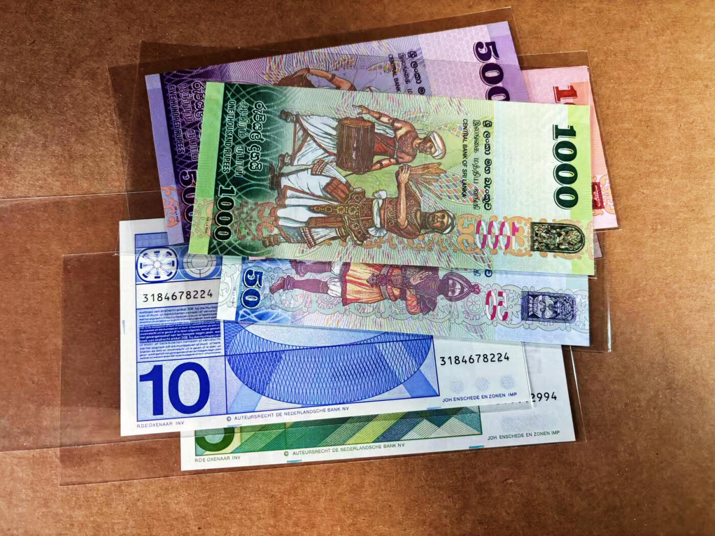 【Blue Auction】世界纸币精拍第759期——18级TOP拍卖/信誉/品质/专业/高效💫 【一组7张】荷兰 人像版5-10盾&斯里兰卡 20-1000卢比 全新UNC