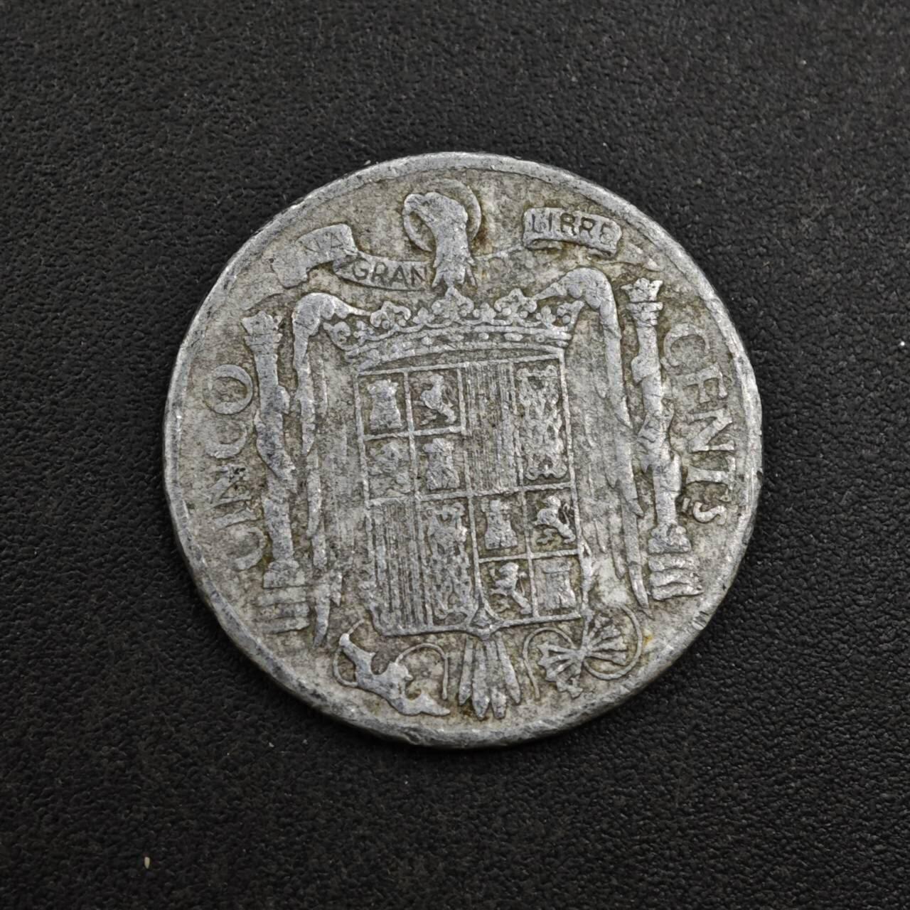 【淘币小摊】实时拍第八百一十九拍   散币场   满百包邮可预留二周 每周一统一发货   西班牙1945年5分铝币